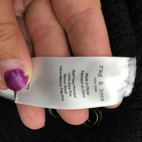 Rag & Bone Black Side Lace-Up Oversized Sweater - Picture 5 of 8